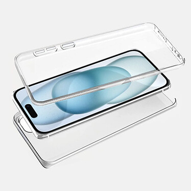 Acheter Evetane Coque iPhone 15 360° intégrale Protection avant et arrière silicone transparente Motif