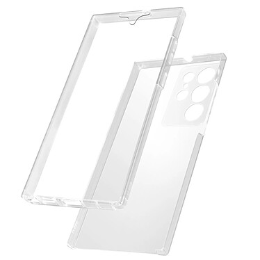 Avizar Coque Intégrale pour Samsung Galaxy S23 Ultra Arrière Rigide Transparent et Avant Souple  Transparent