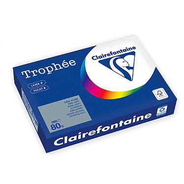 CLAIREFONTAINE Ramette Papier FSC A4 80g 500 Feuilles Gris Acier