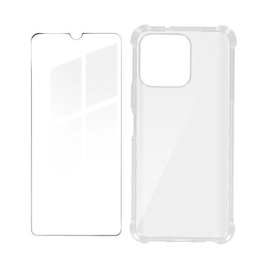 Avizar Pack Protection pour Honor 70 Lite, X8 5G et X6 Coque Renforcée + Verre Trempé  Transparent