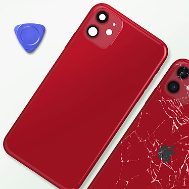 Acheter Clappio Châssis iPhone 11 avec Vitre arrière de remplacement Rouge