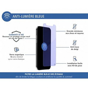 Avis Force Glass Protection d'écran pour iPhone 12 mini Anti Lumière Bleue Transparent