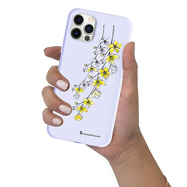 LaCoqueFrançaise Coque iPhone 12/12 Pro Silicone Liquide Douce lilas Fleurs Cerisiers pas cher