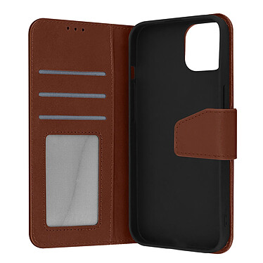 Avizar Housse Pour Apple iPhone 13 Cuir premium Porte-carte Fonction Support vidéo  marron