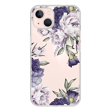 LaCoqueFrançaise Coque iPhone 13 360 intégrale transparente Motif Pivoines Violettes Tendance