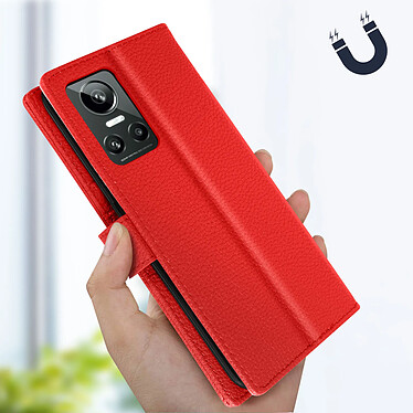 Avizar Étui pour Realme GT Neo 3 Clapet Portefeuille Support Vidéo Dragonne  Rouge pas cher