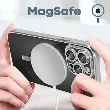 Avis Avizar Coque MagSafe pour iPhone 14 Pro Silicone Protection Caméra  Contour Chromé Argent