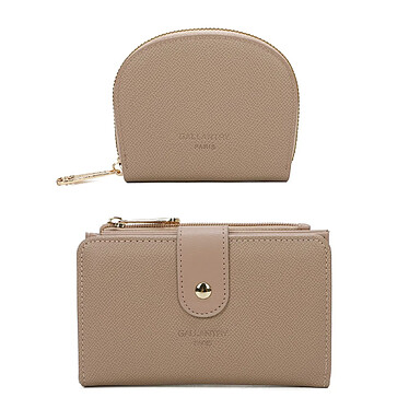 Gallantry Coffret Cadeau Portefeuille et Porte-cartes Femme Beige