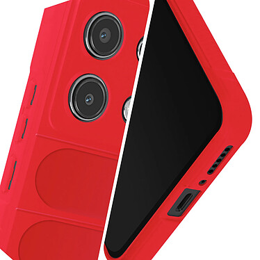 Avizar Coque pour Xiaomi Redmi Note 13 4G Antichoc Silicone Motif texturé 3D Rouge pas cher