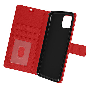 Avizar Housse pour Samsung Galaxy A03 Aspect Grainé Clapet Portefeuille Stand Vidéo  rouge