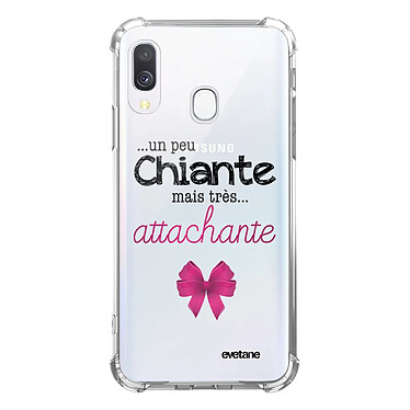 Evetane Coque Samsung Galaxy A40 anti-choc souple angles renforcés transparente Motif Un peu chiante tres attachante