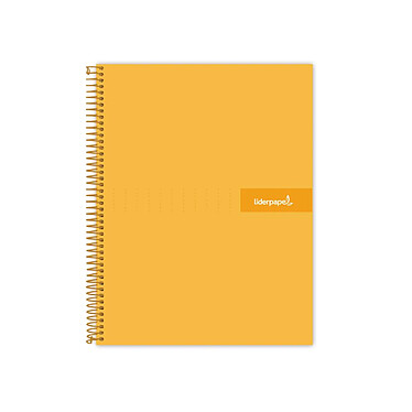 LIDERPAPEL Cahier spirale crafty A4 240p 90g quadrillé 5x5mm microperforé 4 trous - Orange