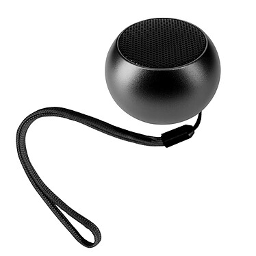 Avizar Mini Enceinte Sans Fil Haut-Parleur 3W Aluminium Ultra-Compacte Dragonne  Noir