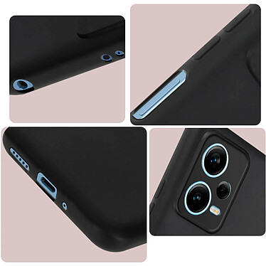 Avizar Coque pour Xiaomi Redmi Note 12 5G Silicone Flexible Finition Mate Anti-traces  noir pas cher