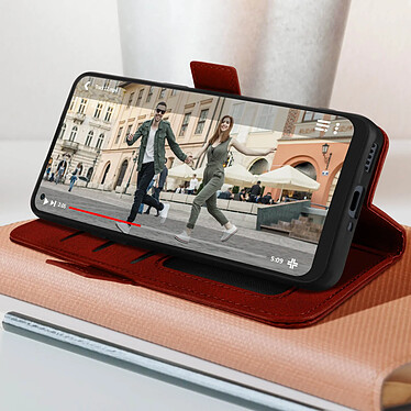 Acheter Avizar Étui pour Oppo Reno 8 5G Portefeuille Support Vidéo Double Languette Magnétique  Rouge