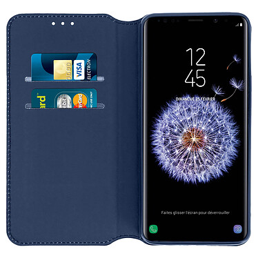 Avis Avizar Etui Galaxy S9 Housse folio Porte-carte Fonction Support Bleu nuit