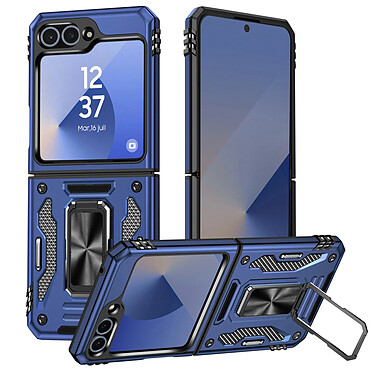 Avizar Coque pour Samsung Galaxy Z Flip 6 Hybride Bague Support Magnétique Bleu Nuit