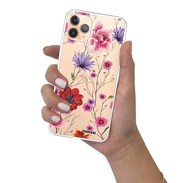 Evetane Coque iPhone 11 Pro 360 intégrale transparente Motif Fleurs Multicolores Tendance pas cher