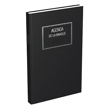 LECAS Agenda Banquier Large 18 x 29 cm 1 Volume 1 jour/2 pages noir