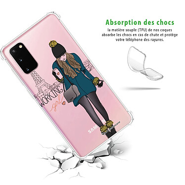 Avis LaCoqueFrançaise Coque Samsung Galaxy S20 anti-choc souple angles renforcés transparente Motif Working girl