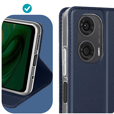 Dux Ducis Étui pour Motorola Moto G24, G04 et G04s Porte-carte Support Vidéo Bleu Nuit pas cher