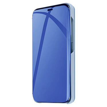 Avizar Étui pour Samsung Galaxy S24 Clapet Effet Miroir Support Stand Bleu Clair