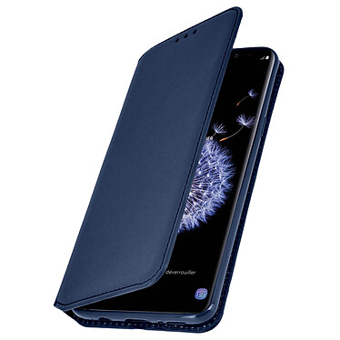 Avizar Etui Galaxy S9 Housse folio Porte-carte Fonction Support Bleu nuit