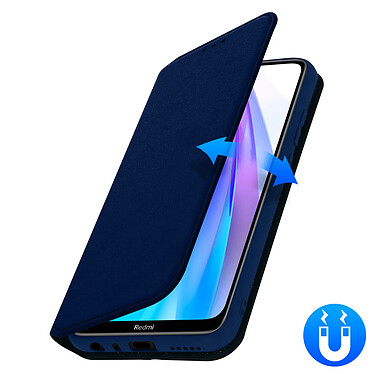 Avizar Housse Xiaomi Redmi Note 8T Étui Folio Portefeuille Fonction Support Bleu pas cher