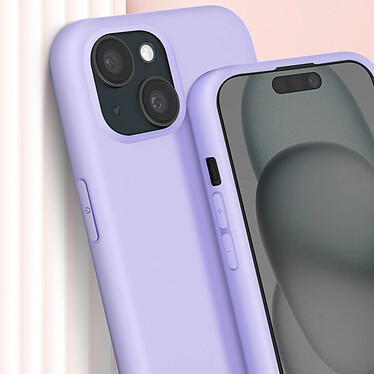 Avizar Coque Cordon pour iPhone 15 Plus Semi-Rigide Lanière Tour du Cou 80cm  Violet pas cher