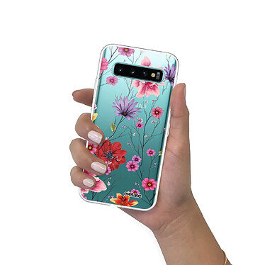 Evetane Coque Samsung Galaxy S10 360 intégrale transparente Motif Fleurs Multicolores Tendance pas cher