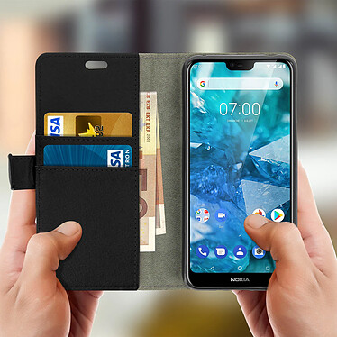 Avis Avizar Housse Nokia 7.1 Etui Portefeuille Coque Gel Support Vidéo Noire