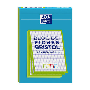 OXFORD Bloc de 30 fiches bristol 105X148 non perforées Q5/5 vert