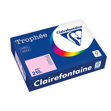 CLAIREFONTAINE Ramette Papier FSC A4 210g 250 Feuilles rose