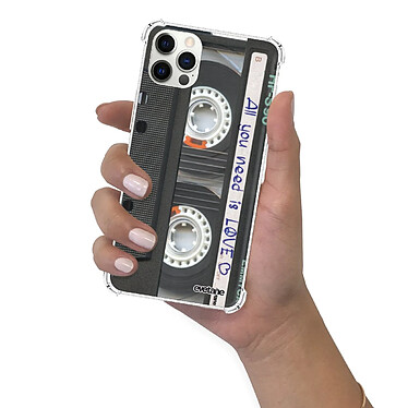 Evetane Coque iPhone 12/12 Pro anti-choc souple angles renforcés transparente Motif Cassette pas cher