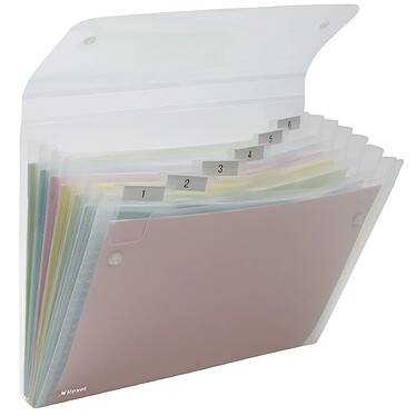 REXEL ELECTRICAL Trieur à soufflets Polypro Ice 6 pochettes transparent