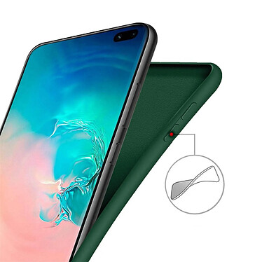 Evetane Coque Samsung Galaxy S10e Silicone liquide Vert Foret + 2 Vitres en Verre trempé Protection écran Antichocs pas cher