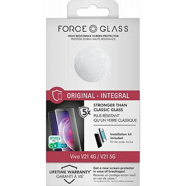 Avis Force Glass Protection d'écran pour Vivo V21 4G/5G en Verre Organique 2.5D Original Transparent