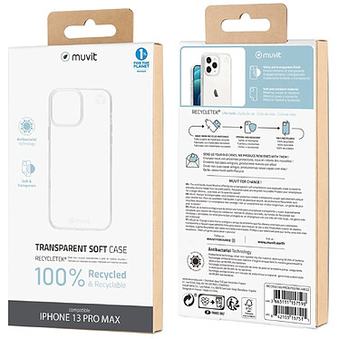 Avis Muvit Coque pour iPhone 13 Pro Max RECYCLETEK SOUPLE Transparent