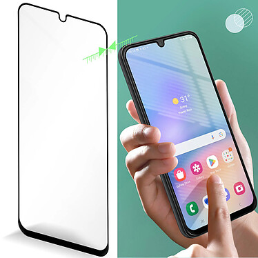 Avizar Verre Trempé pour Samsung Galaxy A05s Adhésion Totale Noir Transparent pas cher