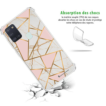 Avis LaCoqueFrançaise Coque Samsung Galaxy A21S anti-choc souple angles renforcés transparente Motif Marbre Rose