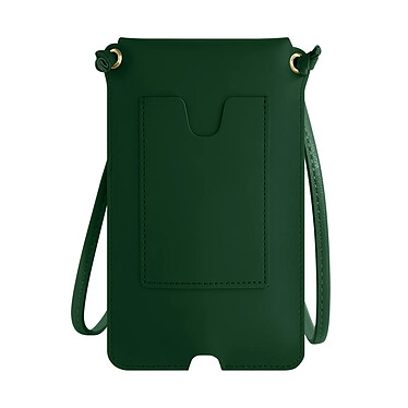 Avizar Pochette Bandoulière Smartphone avec Rangement carte Simili cuir  vert foncé