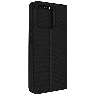 Avizar Etui pour Xiaomi Redmi 12C effet carbone clapet magnétique support vidéo  Noir