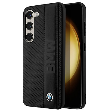 BMW Coque Cuir pour Samsung Galaxy S23 Antichoc Profil Fin et Léger Noir