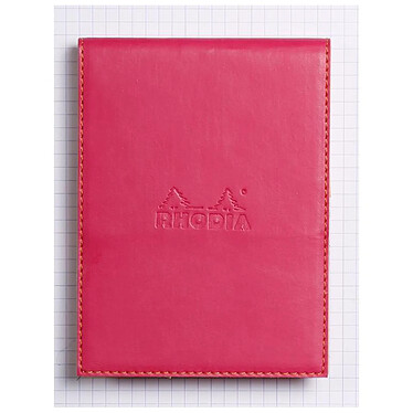 RHODIA Porte-bloc Rhodiarama simili FRAMBOISE avec porte-crayon + bloc N°12 Q.5x5