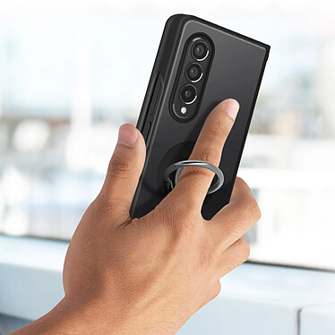 Avis Avizar Coque Samsung Galaxy Z Fold 3 Bi-matière Bague Métallique Support Vidéo Noir