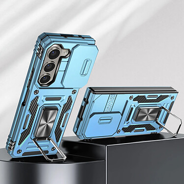 Avis Avizar Coque pour Samsung Galaxy Z Fold 5 Antichoc Cache Caméra Bague Support  Bleu Clair