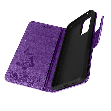 Avizar Étui Motif papillon et fleur pour Samsung Galaxy A33 Portefeuille Support Vidéo  Violet