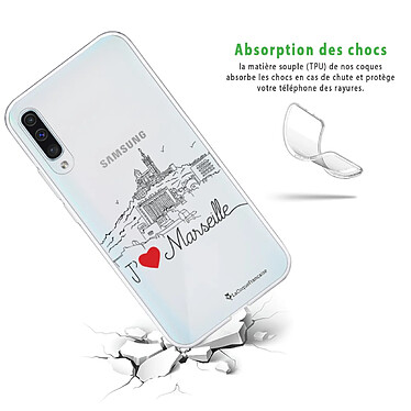 Avis LaCoqueFrançaise Coque Samsung Galaxy A70 360 intégrale transparente Motif J'aime Marseille Tendance