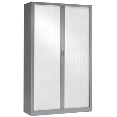 VINCO Armoire Monobloc H160xL100xP43 cm 3T Alu Rideaux Blanc