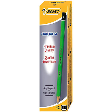 BIC Crayon papier graphite Hexagonal CRITERIUM 550 Mine 5B x 12